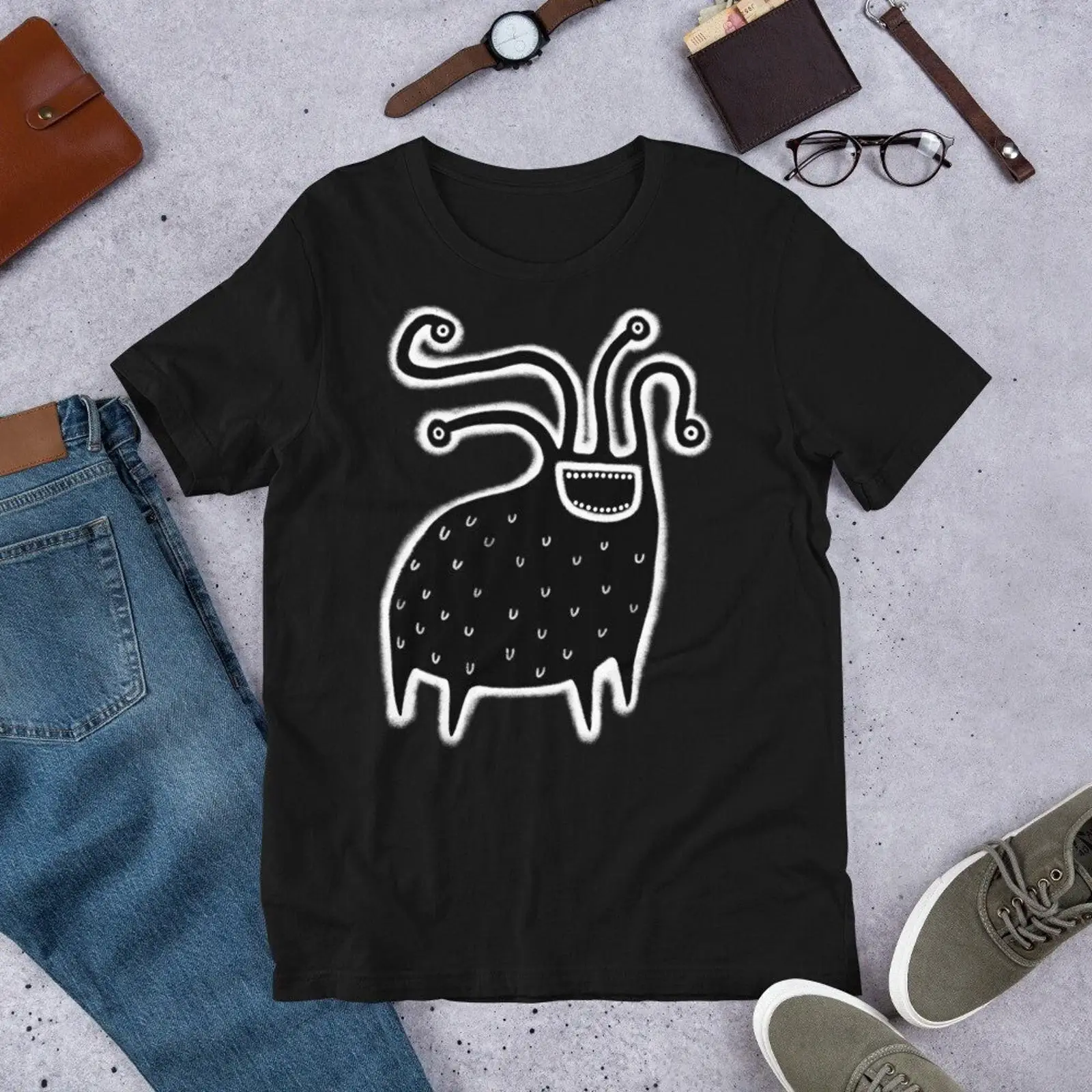 Quirky Vintage Fashion - Quirky Monster T Shirt Funny Alien