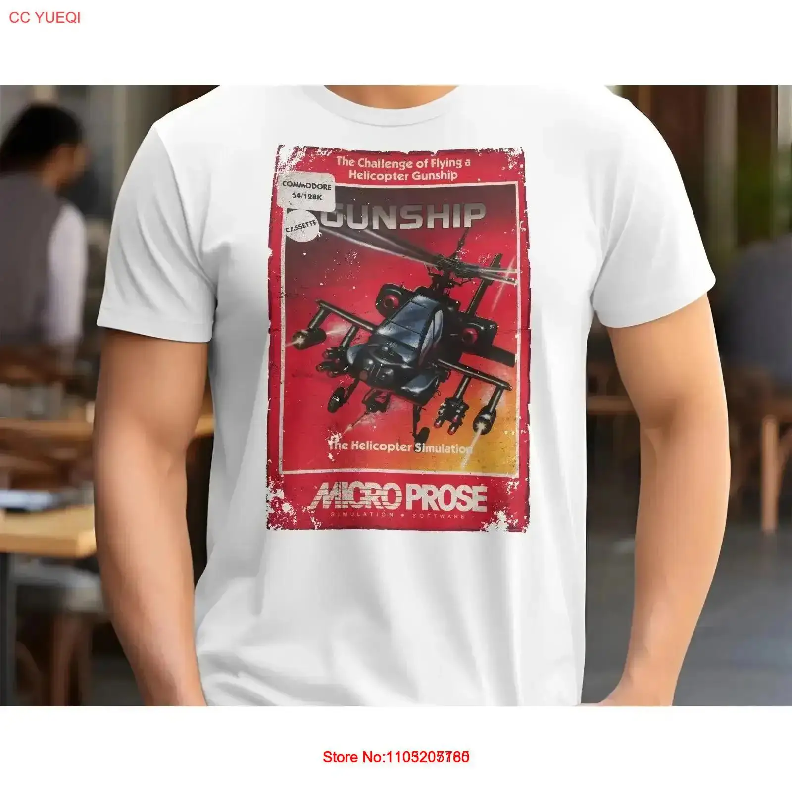 Vintage Fashion Game - Gunship 8 bit C64 Game Art