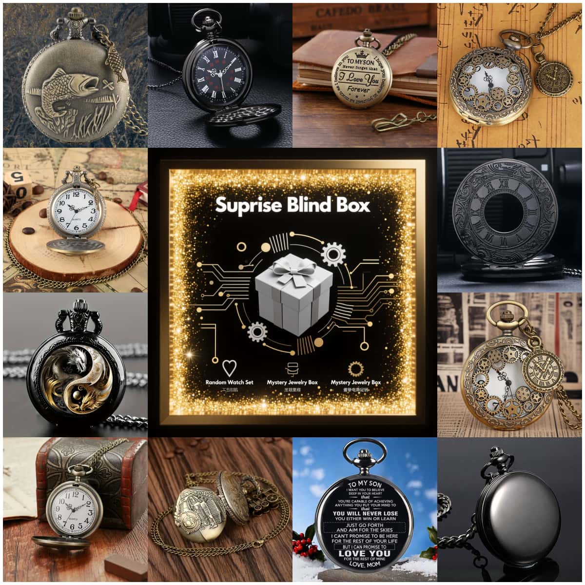 1PC Surprise Mystery Watch Bli - Vintage Fashion For Men 评论和价格