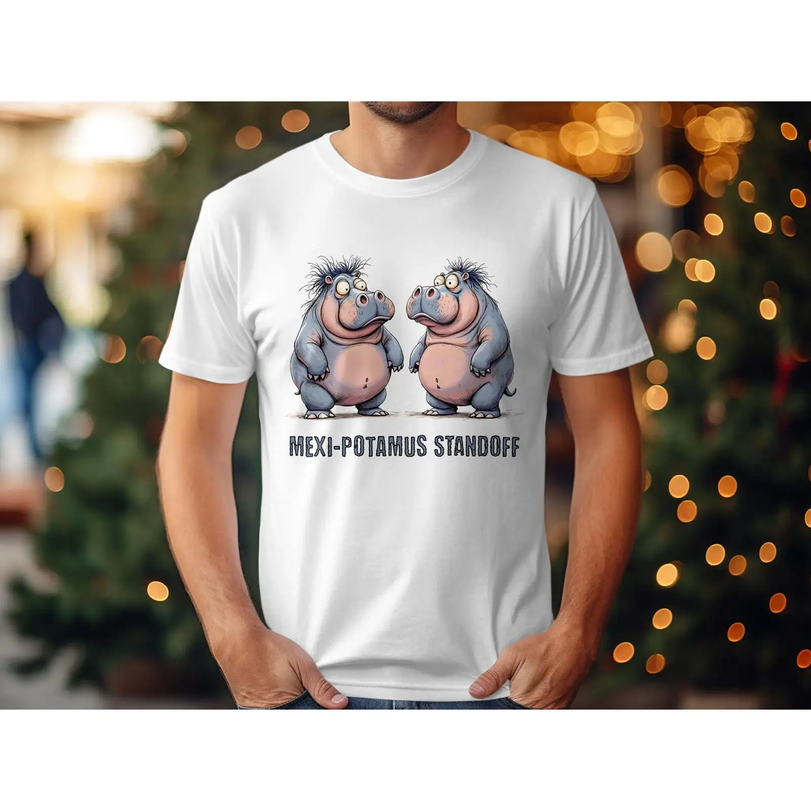 Funny Hippo T Shirt Mexi Potam - Quirky Vintage Fashion 评论和价格
