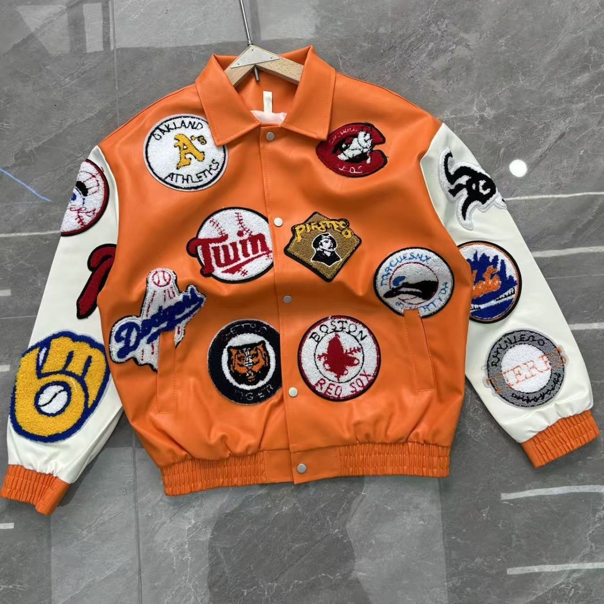 American retro letter motorcyc - Varsity Jacket Wool 评论和价格