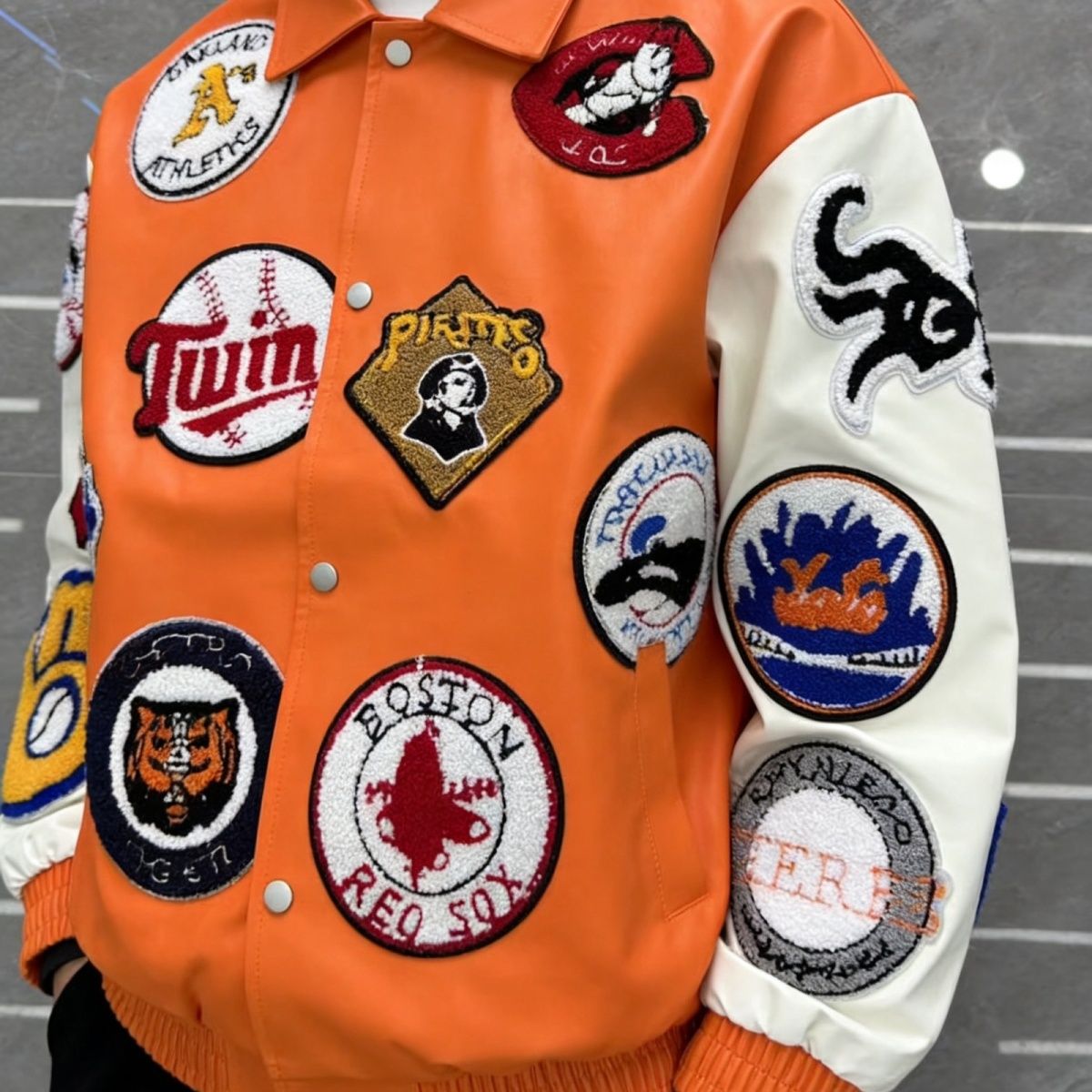 American retro letter motorcyc - Varsity Jacket Wool 评论和价格