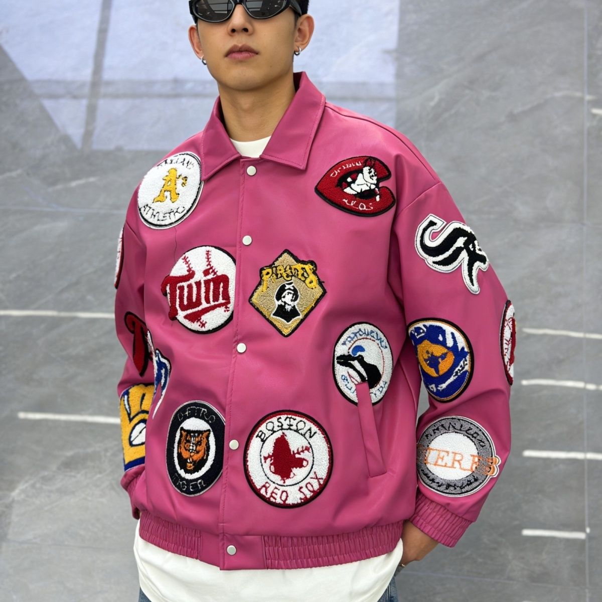 American retro letter motorcyc - Varsity Jacket Wool 评论和价格