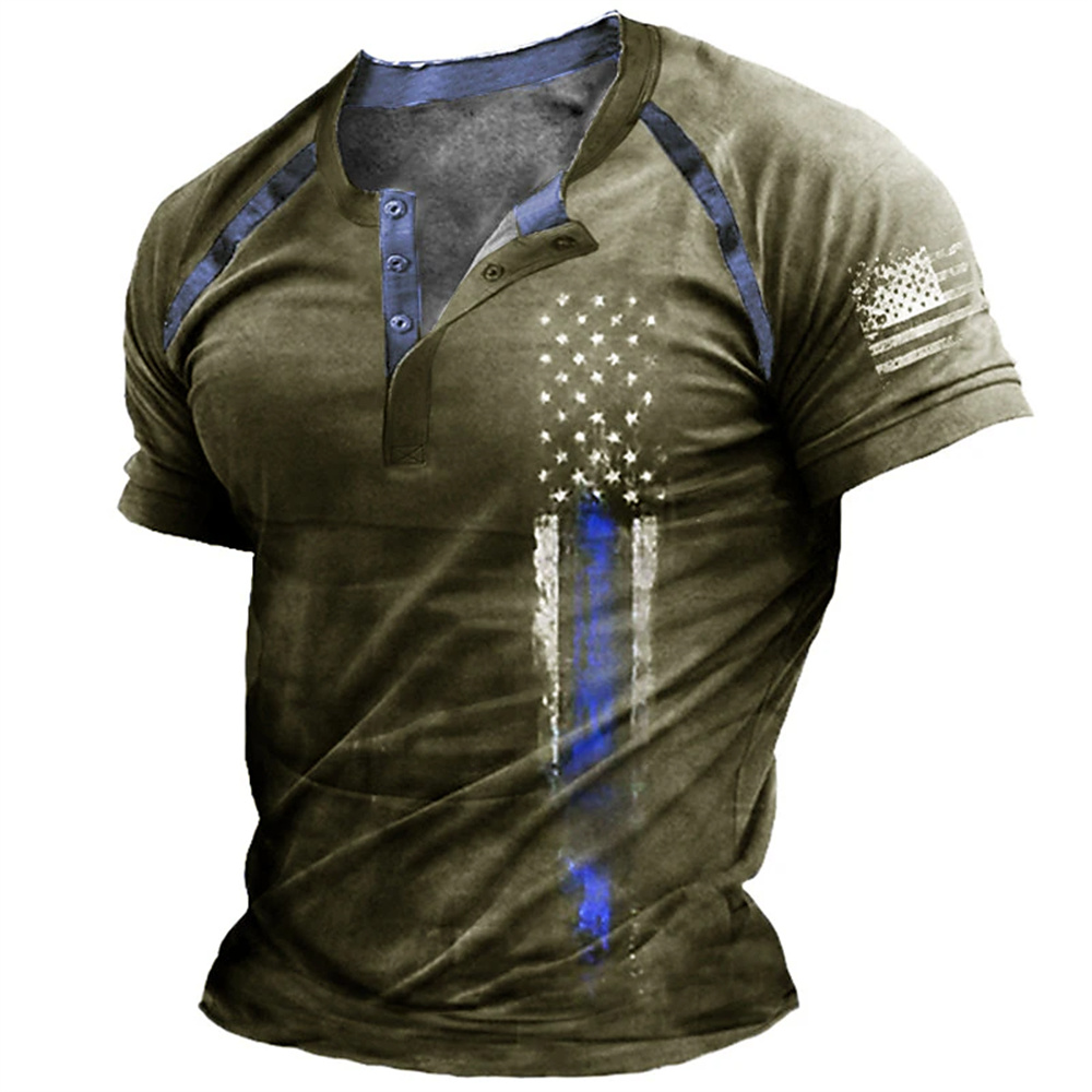 Funny 3D American Flag Print M - Vintage Fashion For Men 评论和价格