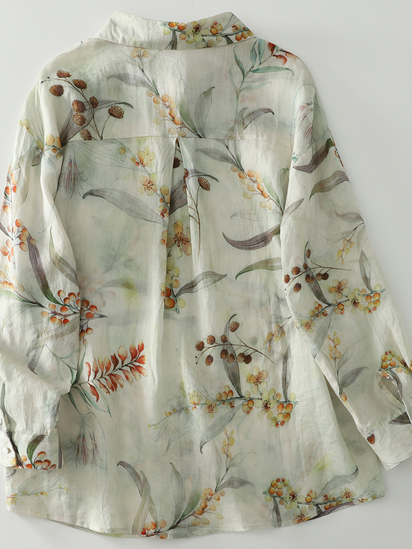 Loose Long Sleeve Women's Shir - Vintage Fashion Influencer 评论和价格