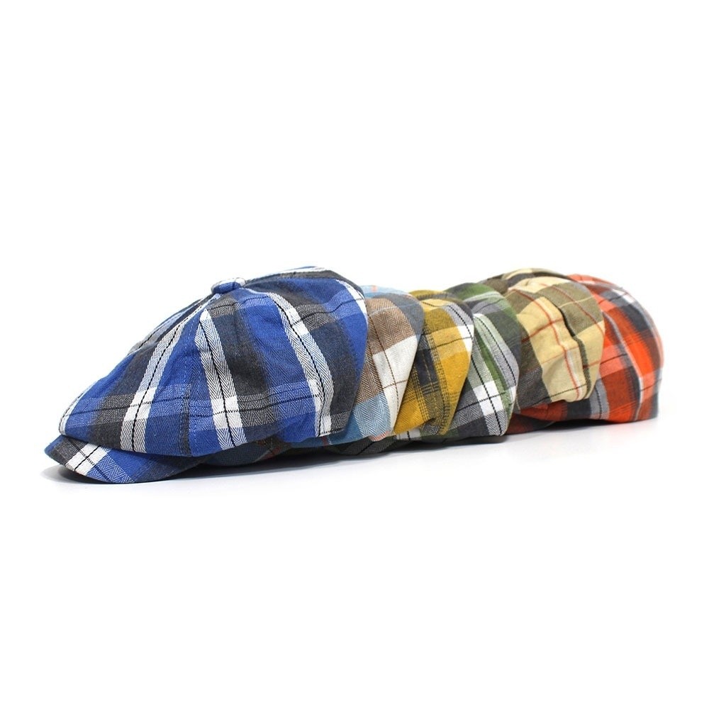 Fashion Short Brim Plaid Beret - Vintage Fashion Hats 评论和价格
