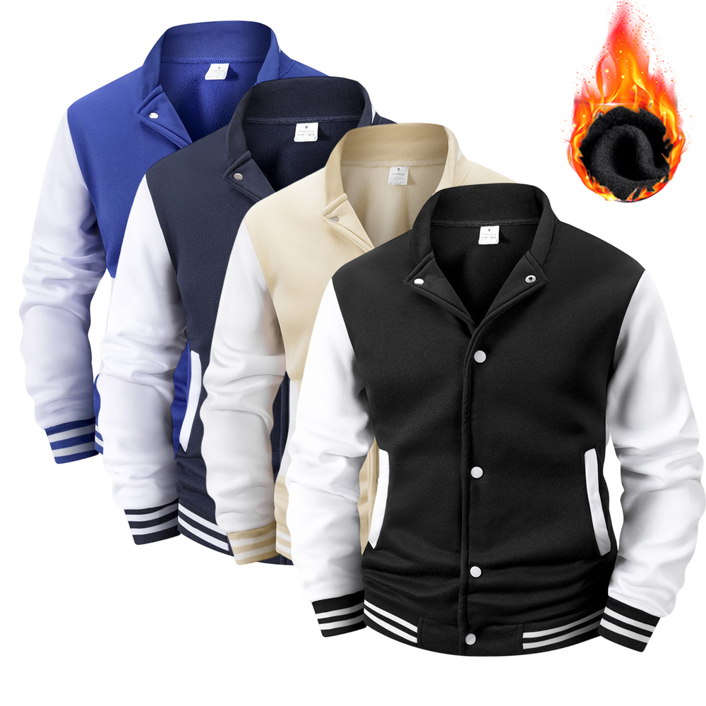 Men's Fleece-Lined Varsity Jac - Varsity Jacket Wool 评论和价格