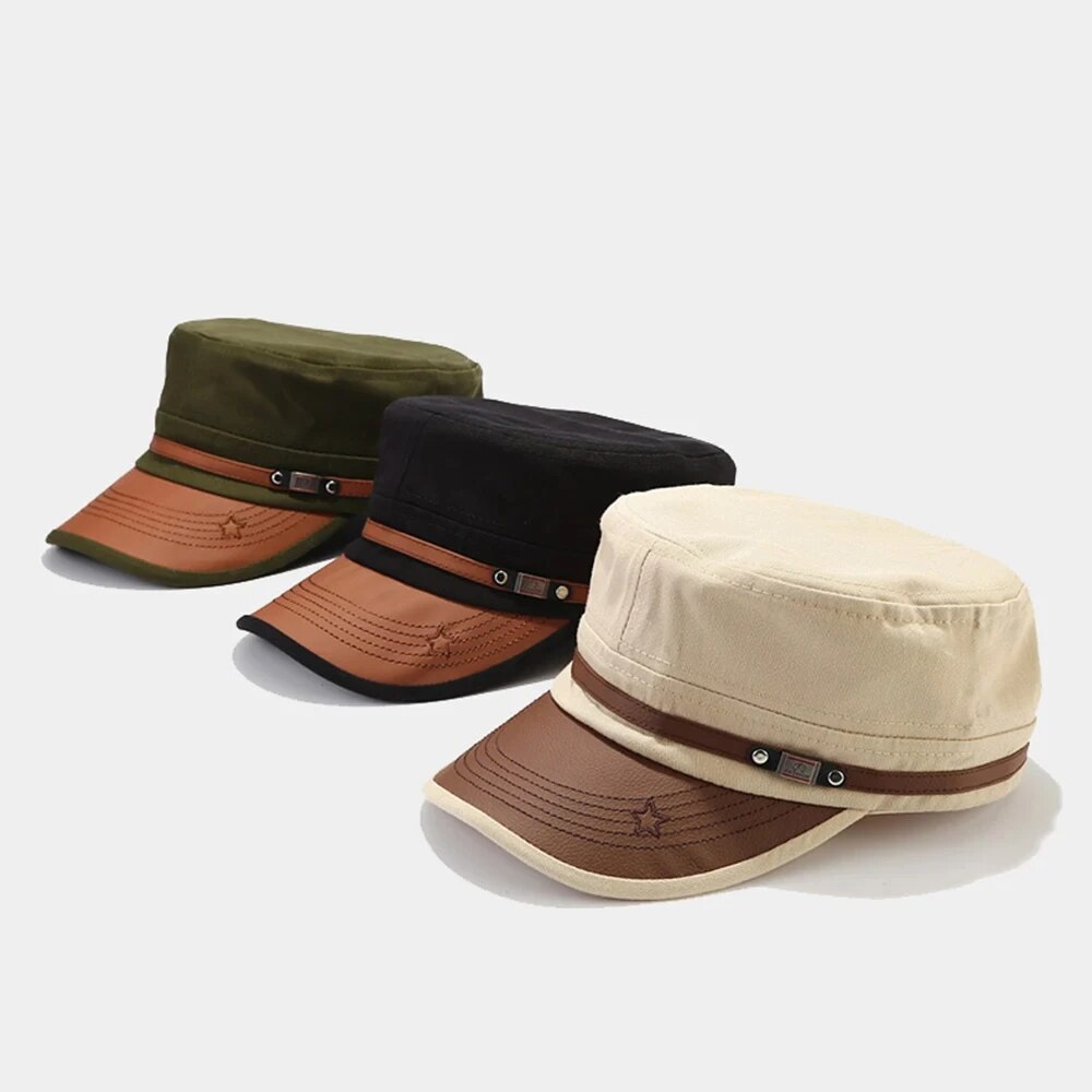 Casual Cadet Hat Man Flat Top  - Vintage Fashion Hats 评论和价格