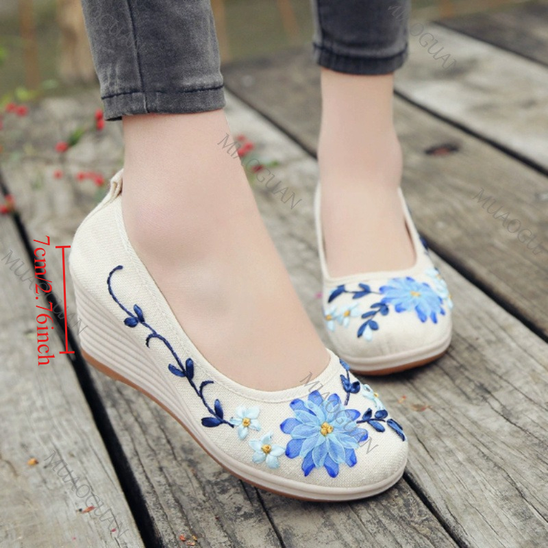 Embroidered Women Comfort Wedg - Vintage Fashion Ladies 评论和价格