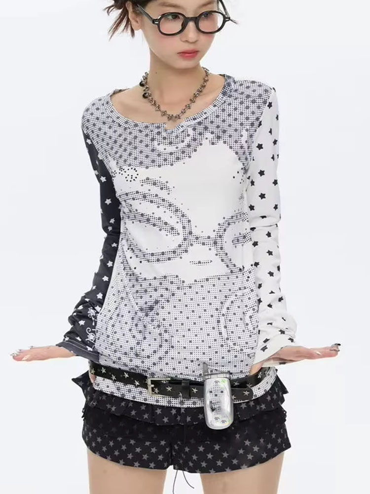 Y2k Aesthetic Long Sleeve T-sh - Vintage Fashion Y2K 评论和价格