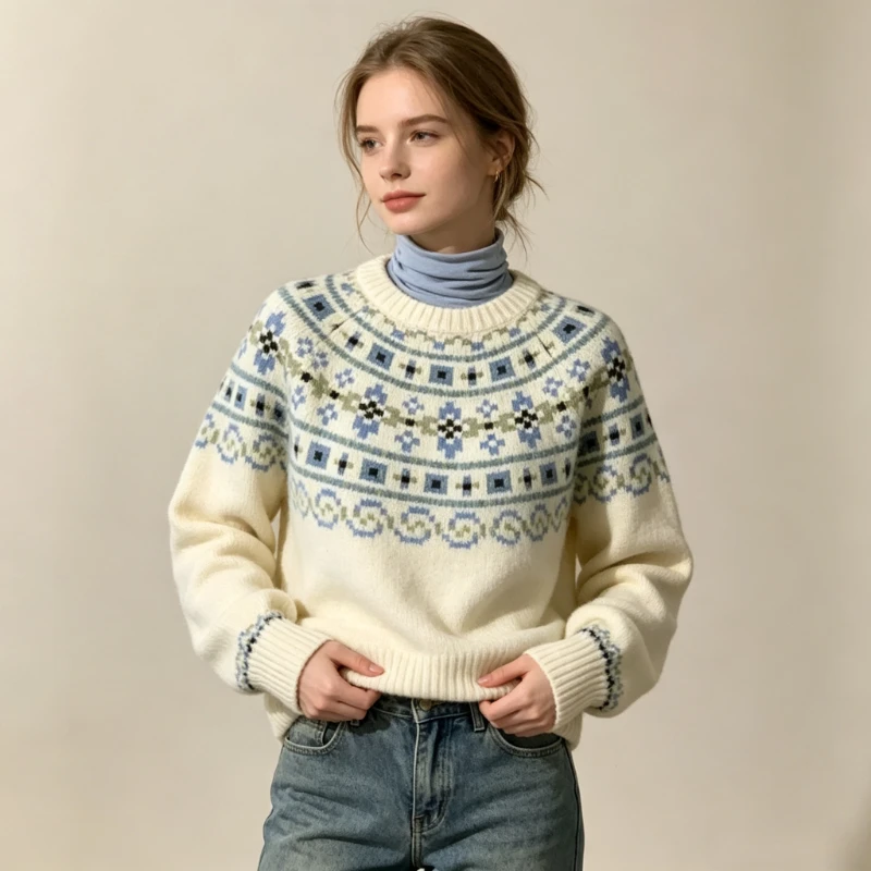 Vintage Fair Isle Neck Jacquar - Vintage Fashion Faire 评论和价格