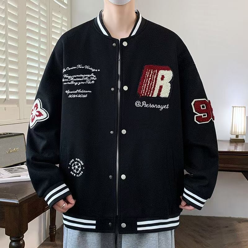 2026 Spring New Coat Boys Embr - Varsity Jacket Wool 评论和价格