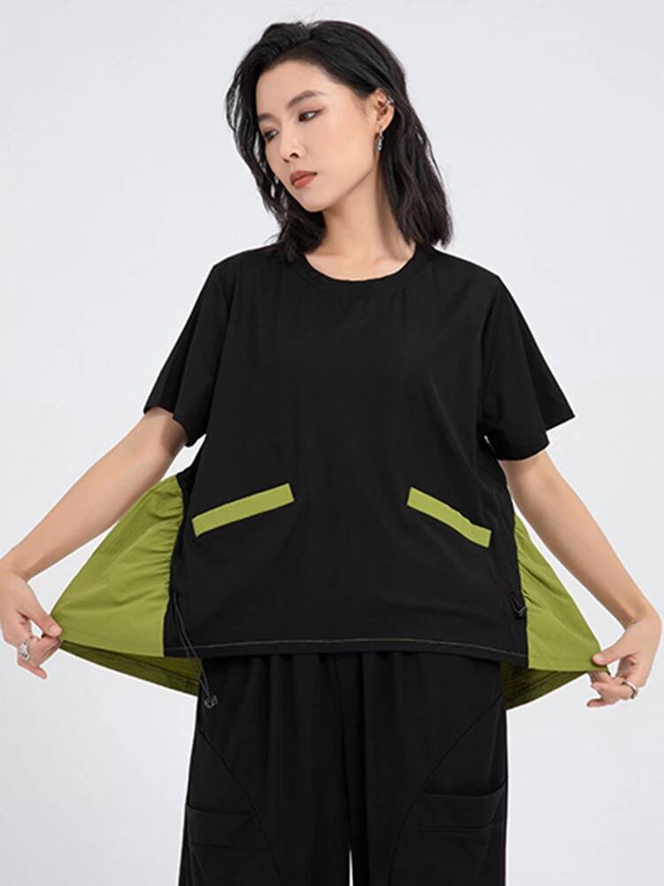 Green Color-block Women Back L - Vintage Fashion Build 评论和价格
