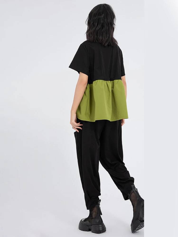 Green Color-block Women Back L - Vintage Fashion Build 评论和价格