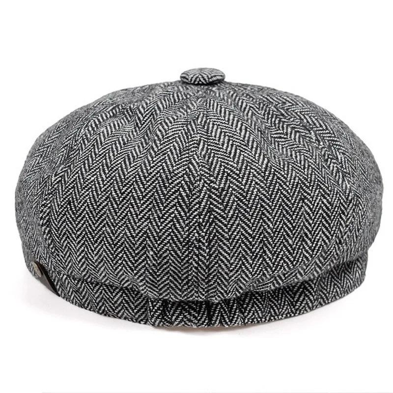 Men Cotton Octagonal Newsboy C - Vintage Fashion Hats 评论和价格