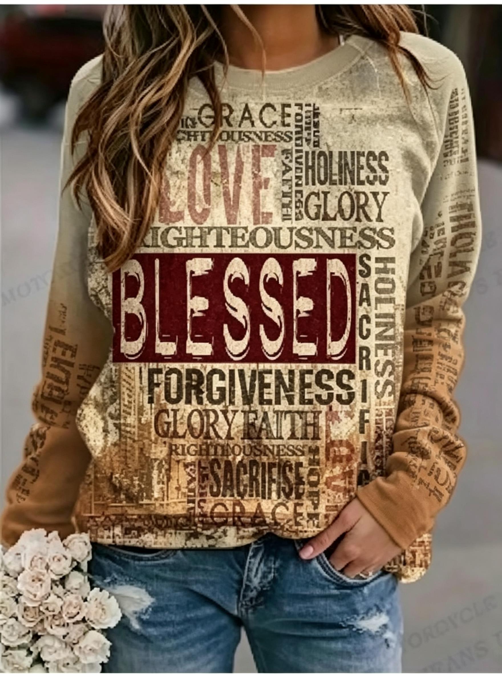 Women Long Sleeve Tee Top Vint - Vintage Fashion Prints 评论和价格