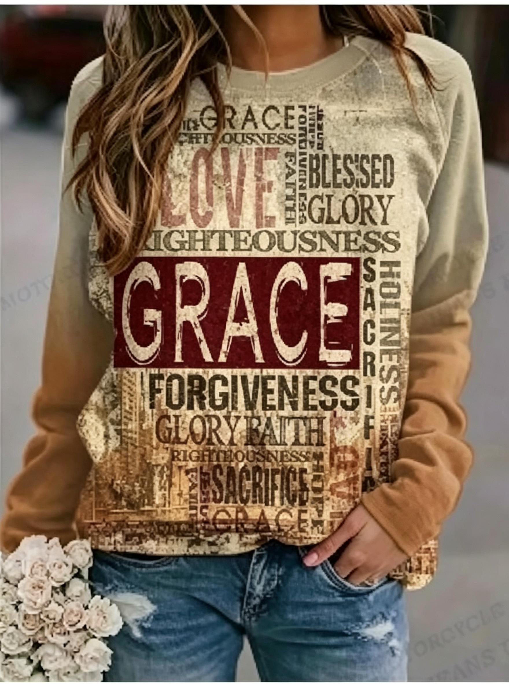 Women Long Sleeve Tee Top Vint - Vintage Fashion Prints 评论和价格